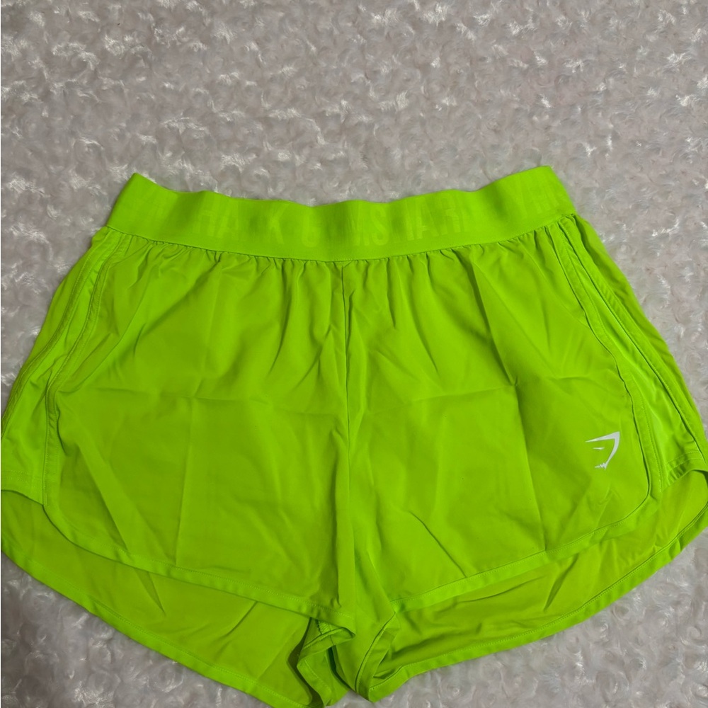Gymshark Women's Bright Neon Green Athletic Shorts